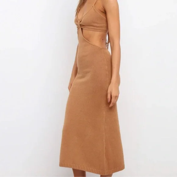 NEW Petal & Pup Knit Hailey Dress w/Open back in Tan Size XS/S - Picture 3 of 7